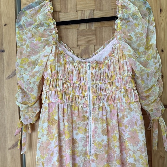 For Love And Lemons Eden Floral Pastel Midi Dress M - Picture 11 of 16
